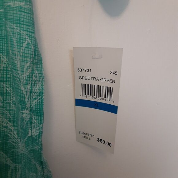 Haggar Men’s XL Short Sleeve Button-Down Island Ease Stretch Shirt Hawaiian EUC - Picture 5 of 10